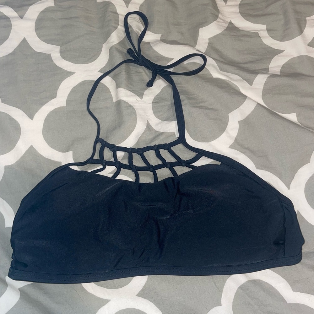 Malibu Black Swim Top with Strappy Detail